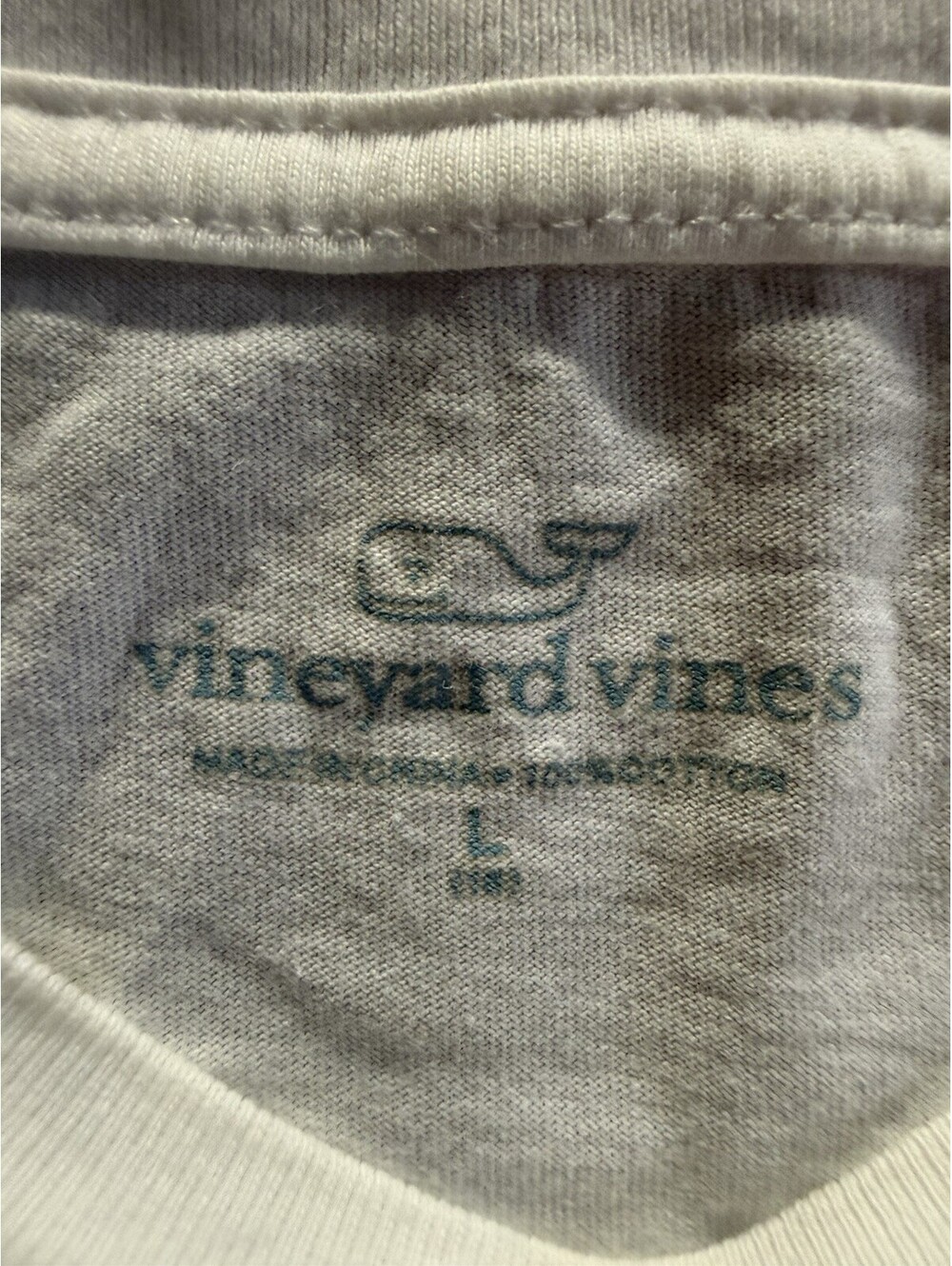 Vineyard Vines Football Whale Pocket T-Shirt Boys Large White Goal Post - Picture 4 of 7